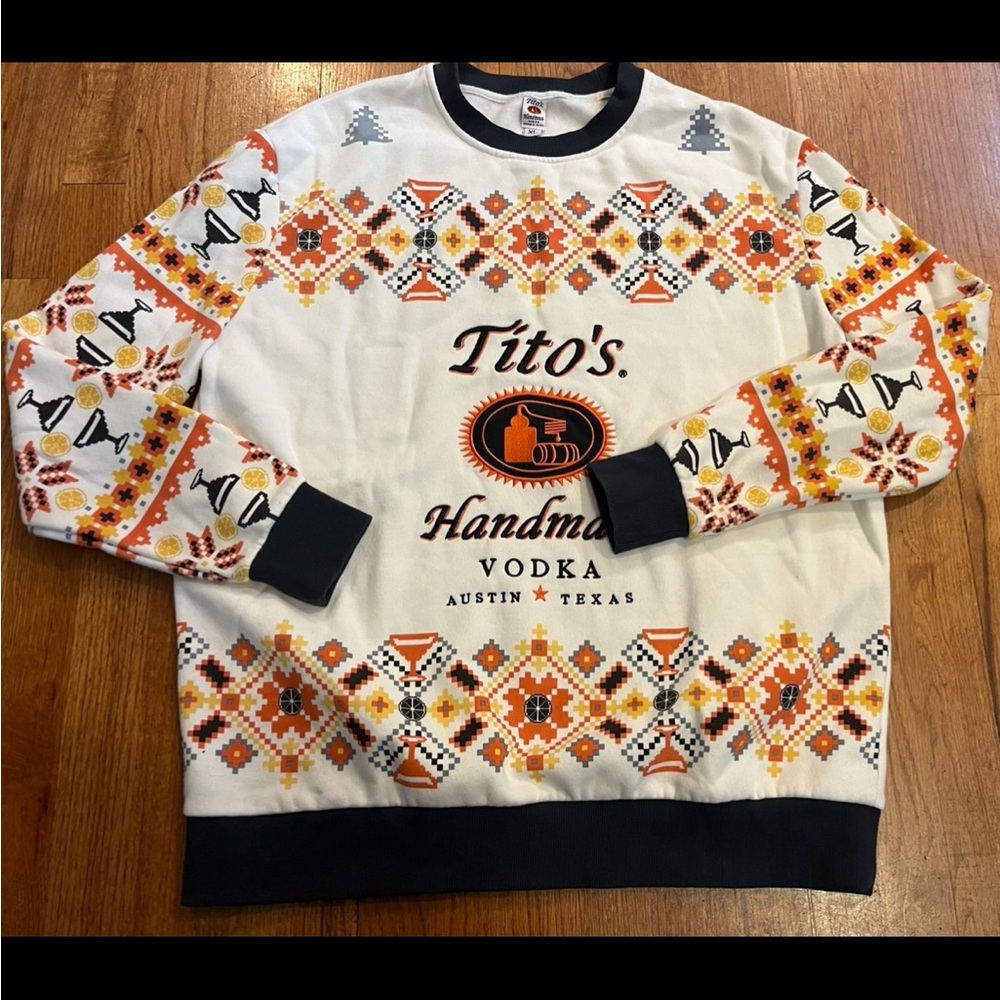 Tito’s Handmade vodka season  Sweater - White and Orange